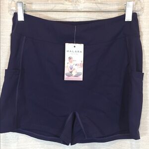 HALARA Navy Fitness Biker Shorts Women Medium